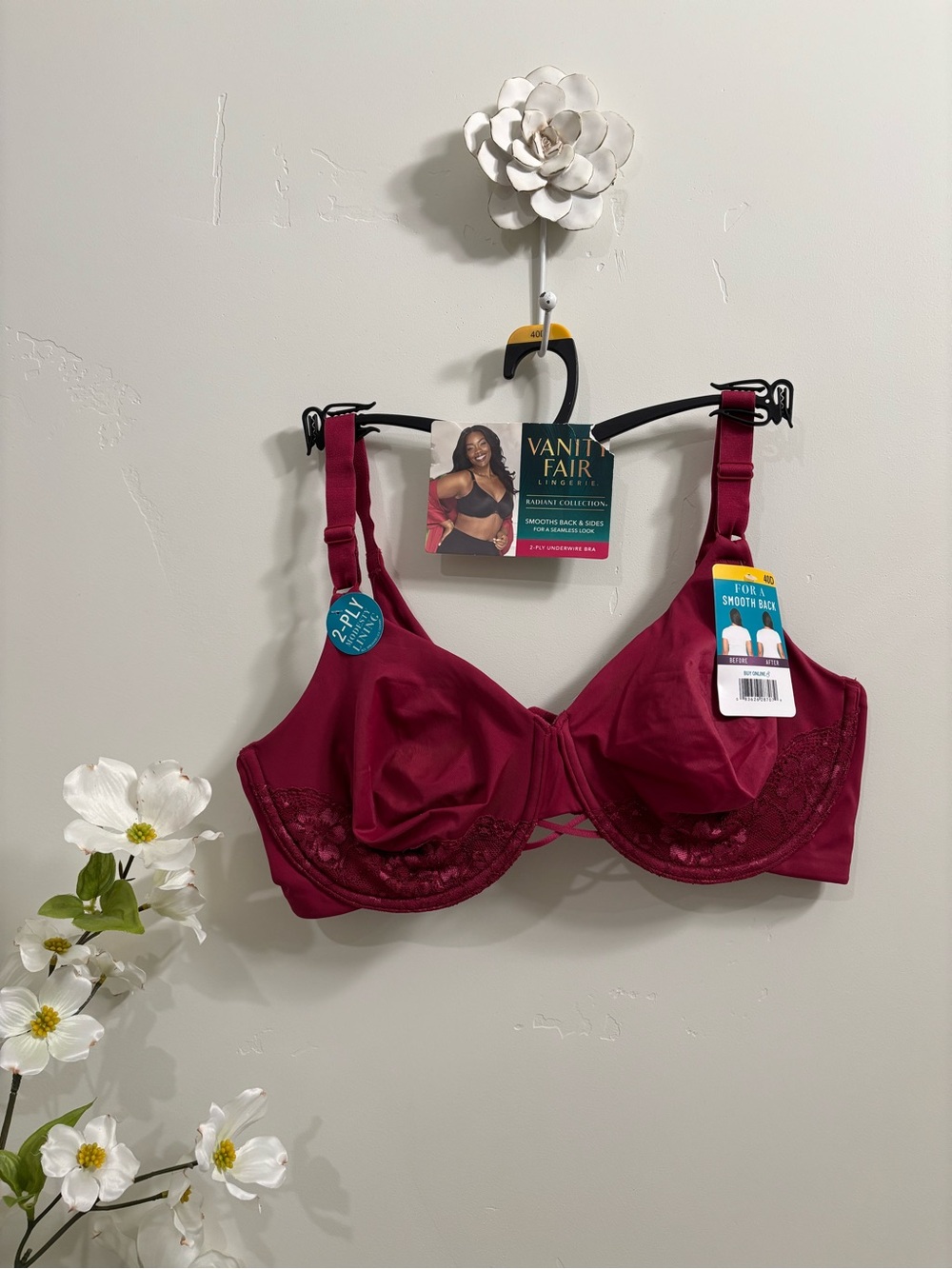 Smooth Side and Back Bra in Deep Wine